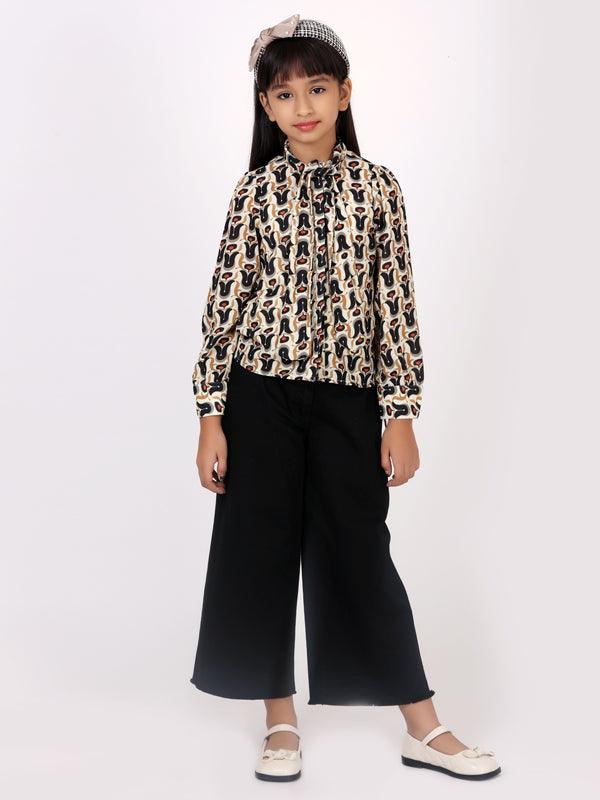Only Kids Girls Flared Trousers - Black