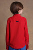 One Friday Kids Boys Red Embroidered Slim fit Shirt