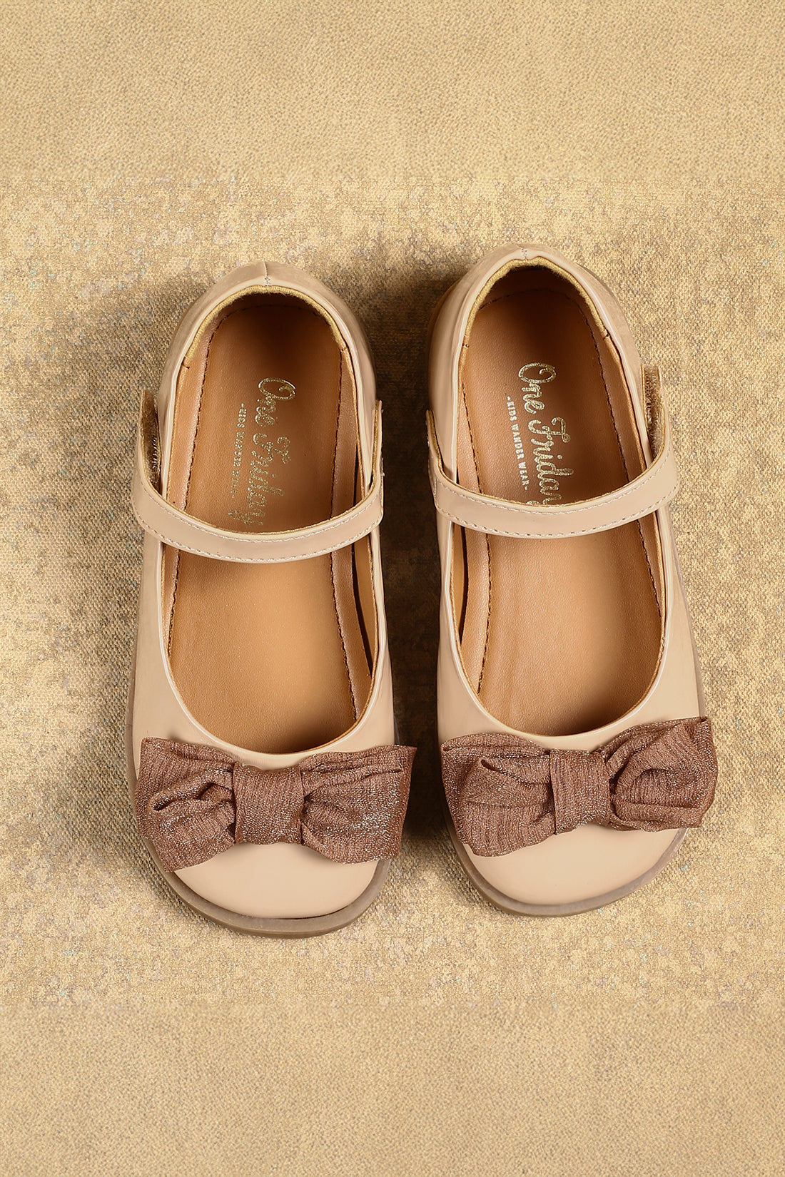 One Friday Girls Beige Party Wear Shoes