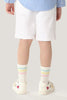 One Friday Kids Boys Off White Cotton Embroidered Shorts With Pockets - One Friday World