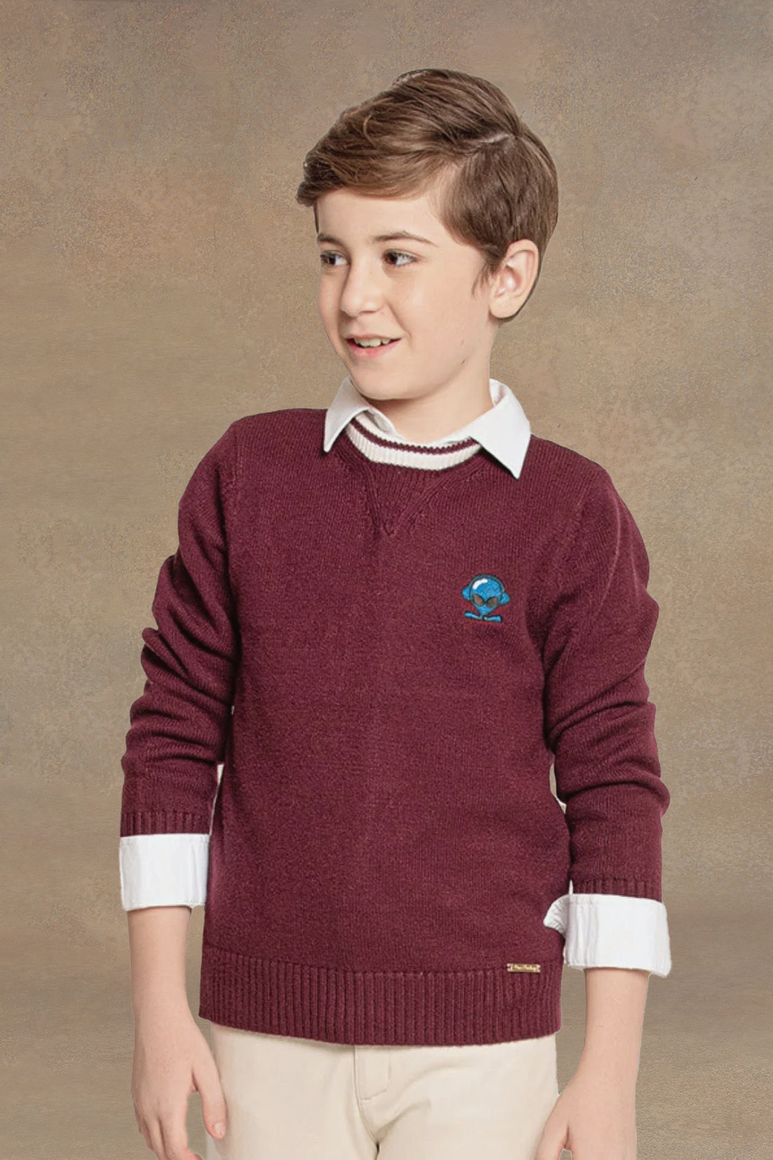 One Friday Kids Boys Burgundy Sweater