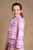 One Friday Kids Girls Pink & Lilac Checkered Blazer