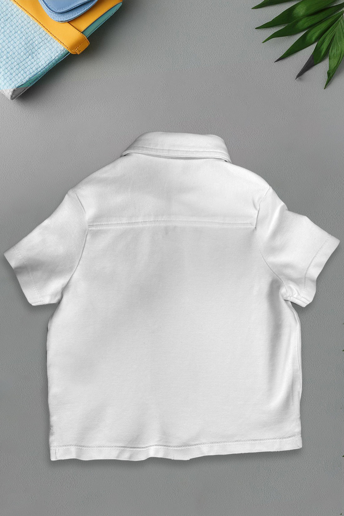 One Friday Baby Boys White Solid Cotton Shirt