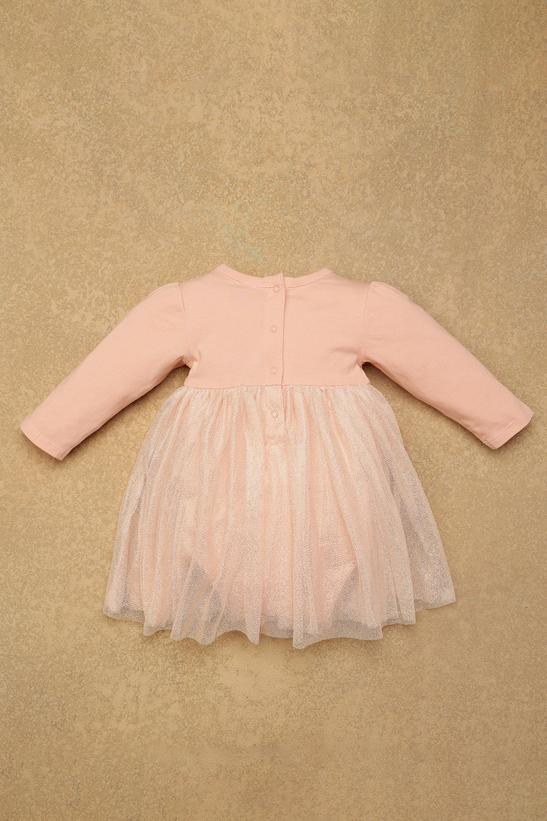 One Friday Baby Girls Pink Flock Dot Dress