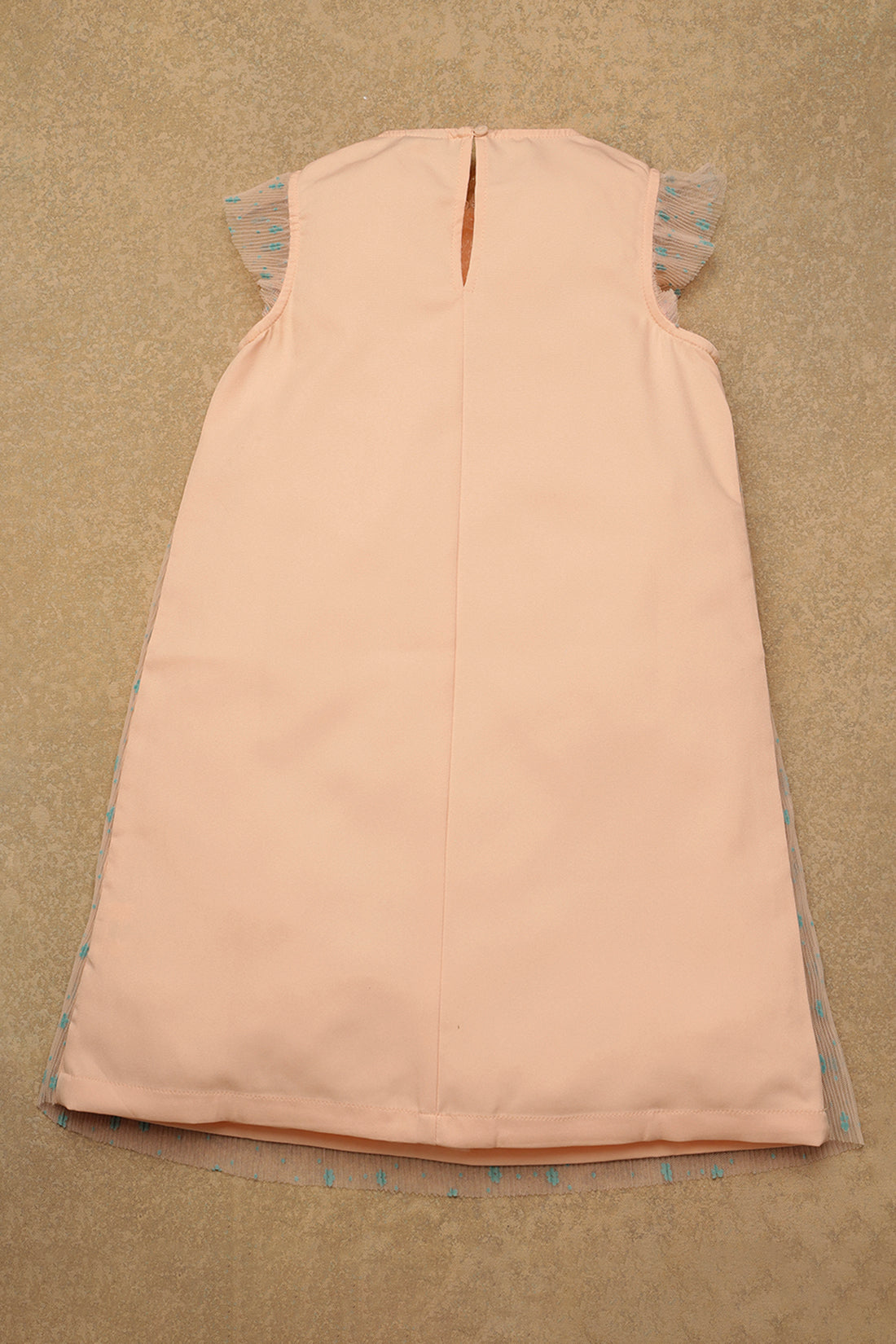 One Friday Girls Peach Solid Dress