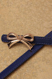 One Friday Navy Blue Leather Solid Belt