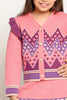 Pink  Abstract Sweater