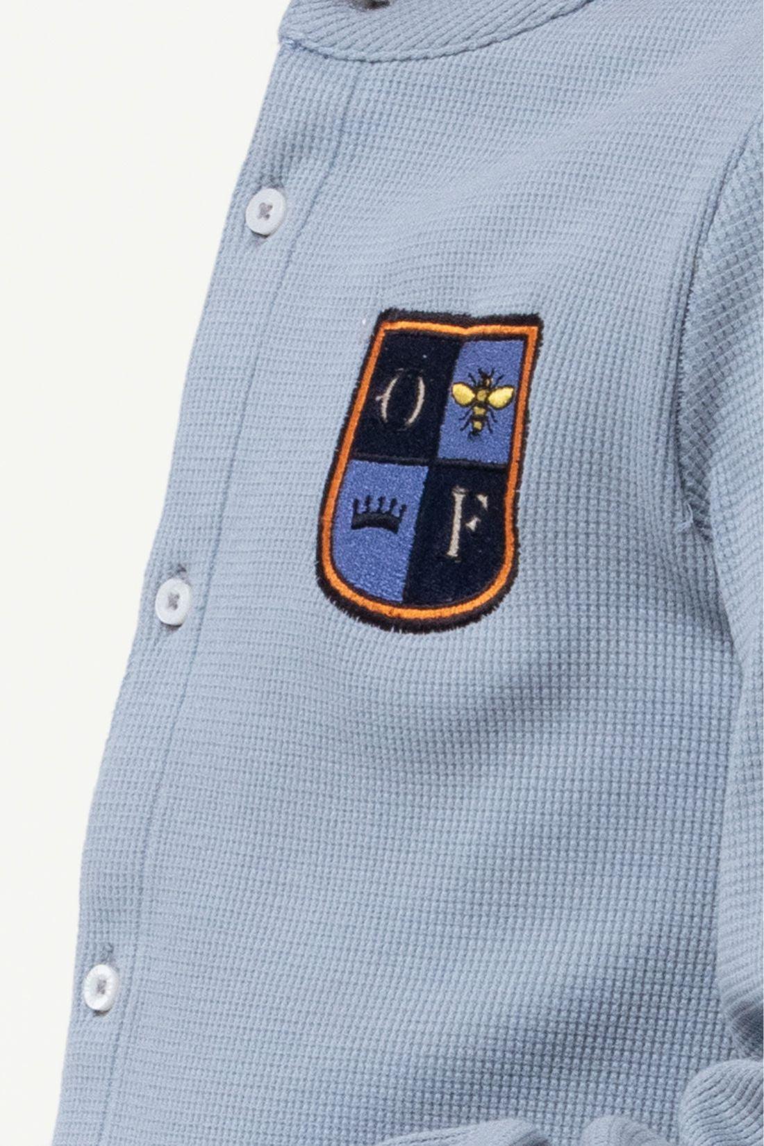 One Friday Kids Boys Blue Chinese Collar Shirt - One Friday World