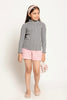 One Friday Kids Girls Grey Turtleneck Full Sleeves Knitted Jumper