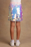 One Friday Kids Girls Large Disc Sequin Skirt