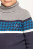 One Friday Navy Blue Abstract Sweater