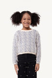 One Friday Kids Girls Grey Knitted Viscose Sweater