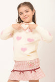 One Friday Kids Girls Off White Knitted Sweater