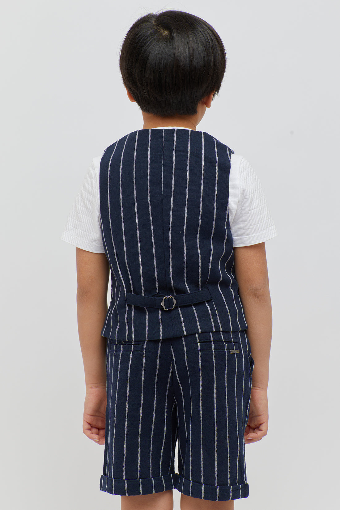 Striped Navy Blue Waistcoat