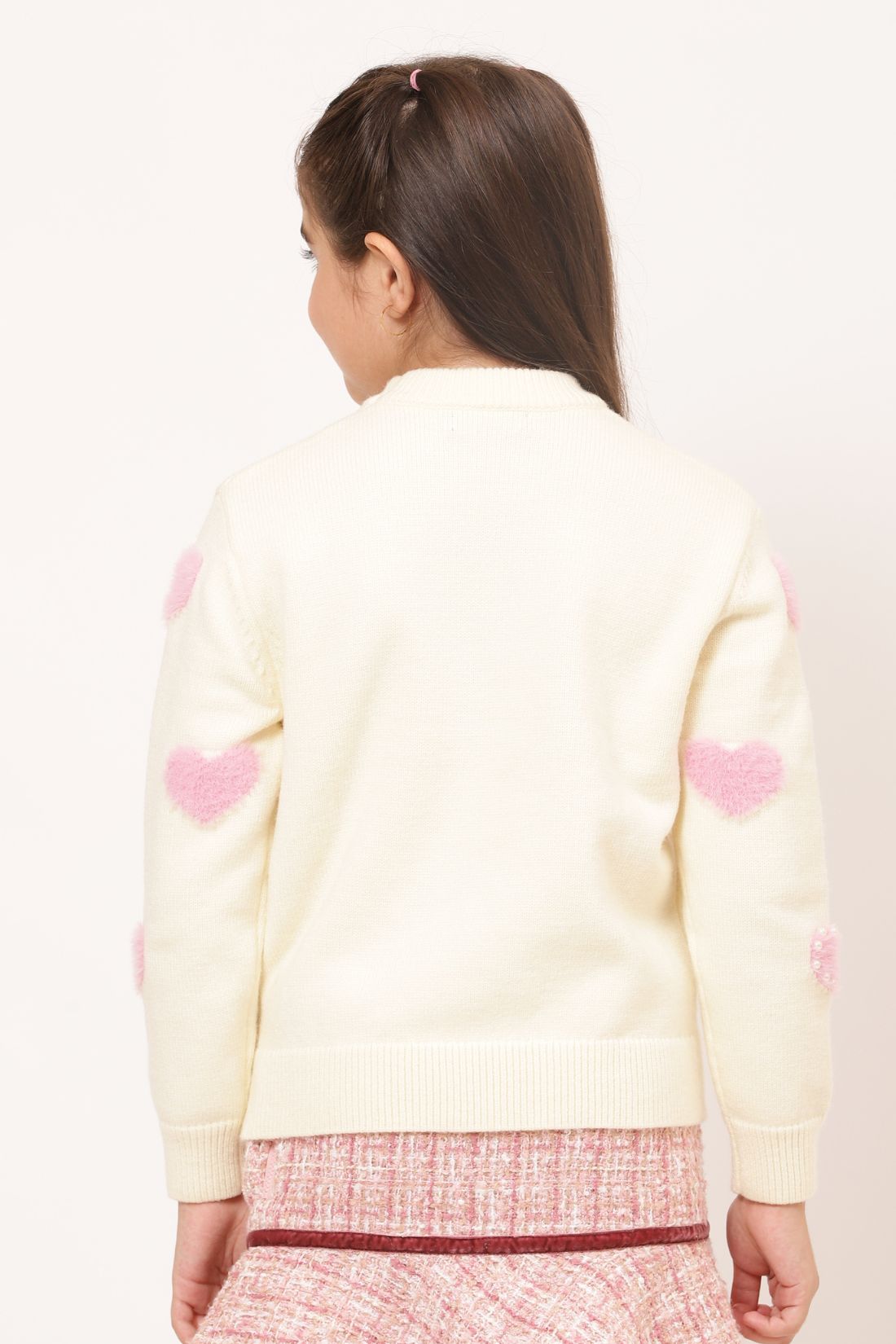 One Friday Kids Girls Off White Knitted Sweater