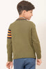 One Friday Kids Boys Olive Green Alien themed Cardigan