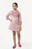 One Friday Varsity Chic Pink Ruffle Dress for Girls - One Friday World