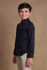 One Friday Kids Boys Navy Blue Pintuck Slim Fit Shirt