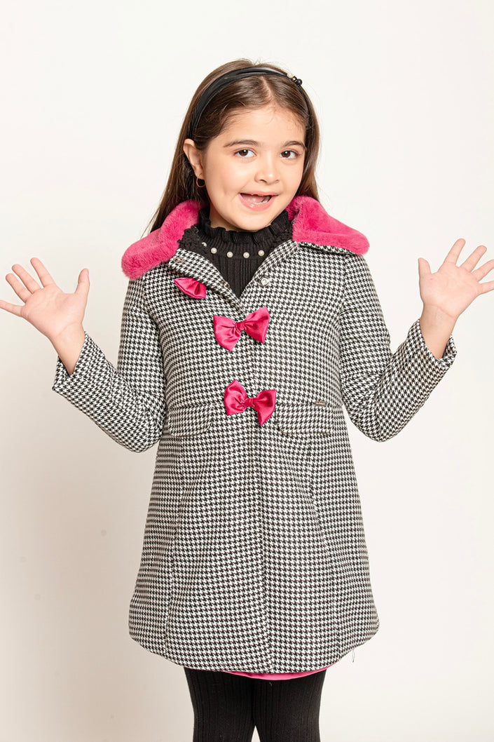 One Friday Couture Chic Houndstooth Overcoat