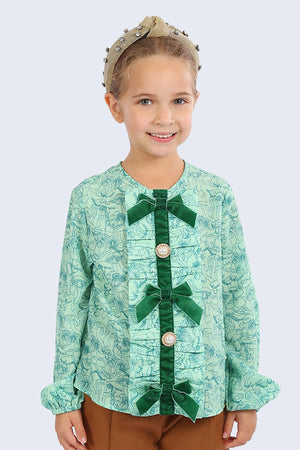 One Friday Kids Girls Green Top - One Friday World
