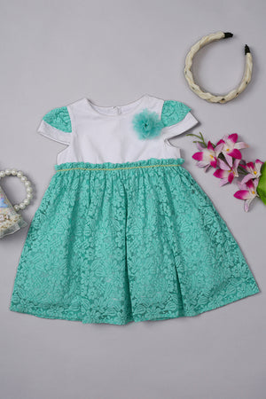 One Friday Baby Girls Mint Lace Dress