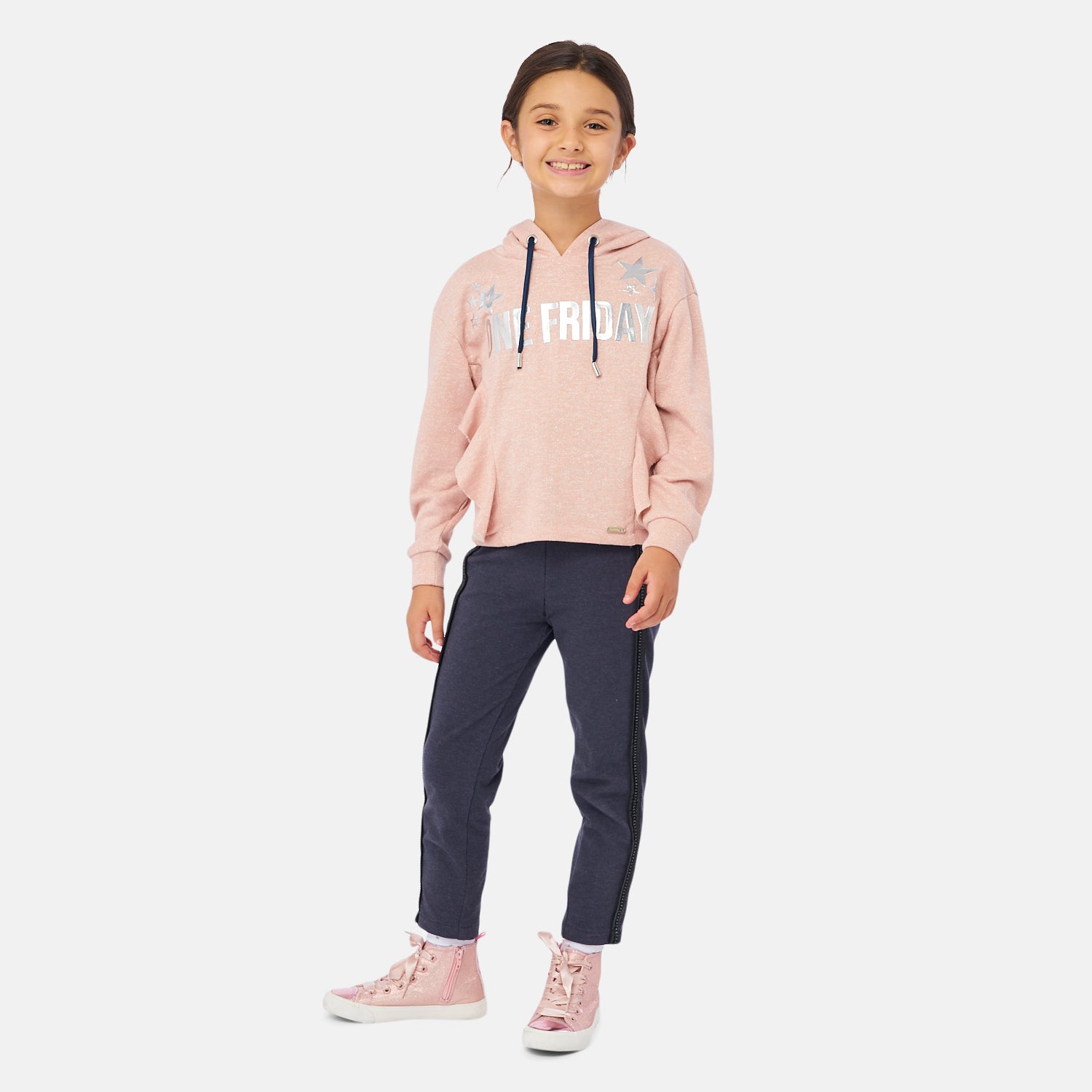 One Friday Kids Girls Nude Hoody