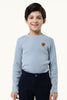 One Friday Kids Boys Sky blue Knitted Full Sleeves T-shirt