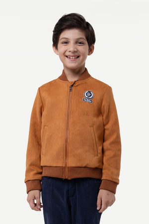 One Friday Kids Boys Orange Chinese Collar Jacket