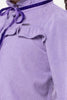 One Friday Varsity Chic Lilac Corduroy Top with Ribbons for Girls - One Friday World