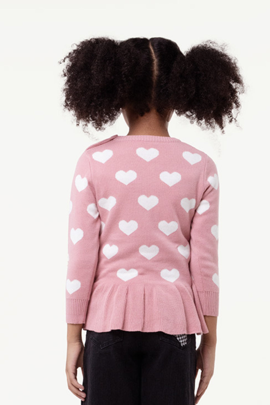 One Friday Pink  Heart Print Sweater