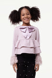 One Friday Kids Girls Nude Round Neck Top - One Friday World