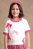 One Friday Kids Girls Pink bow White Top