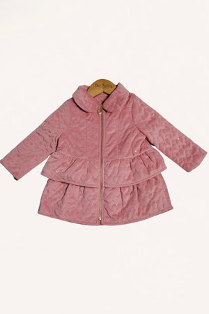 Varsity Chic Pink Puffer Dreams Overcoat for Girls