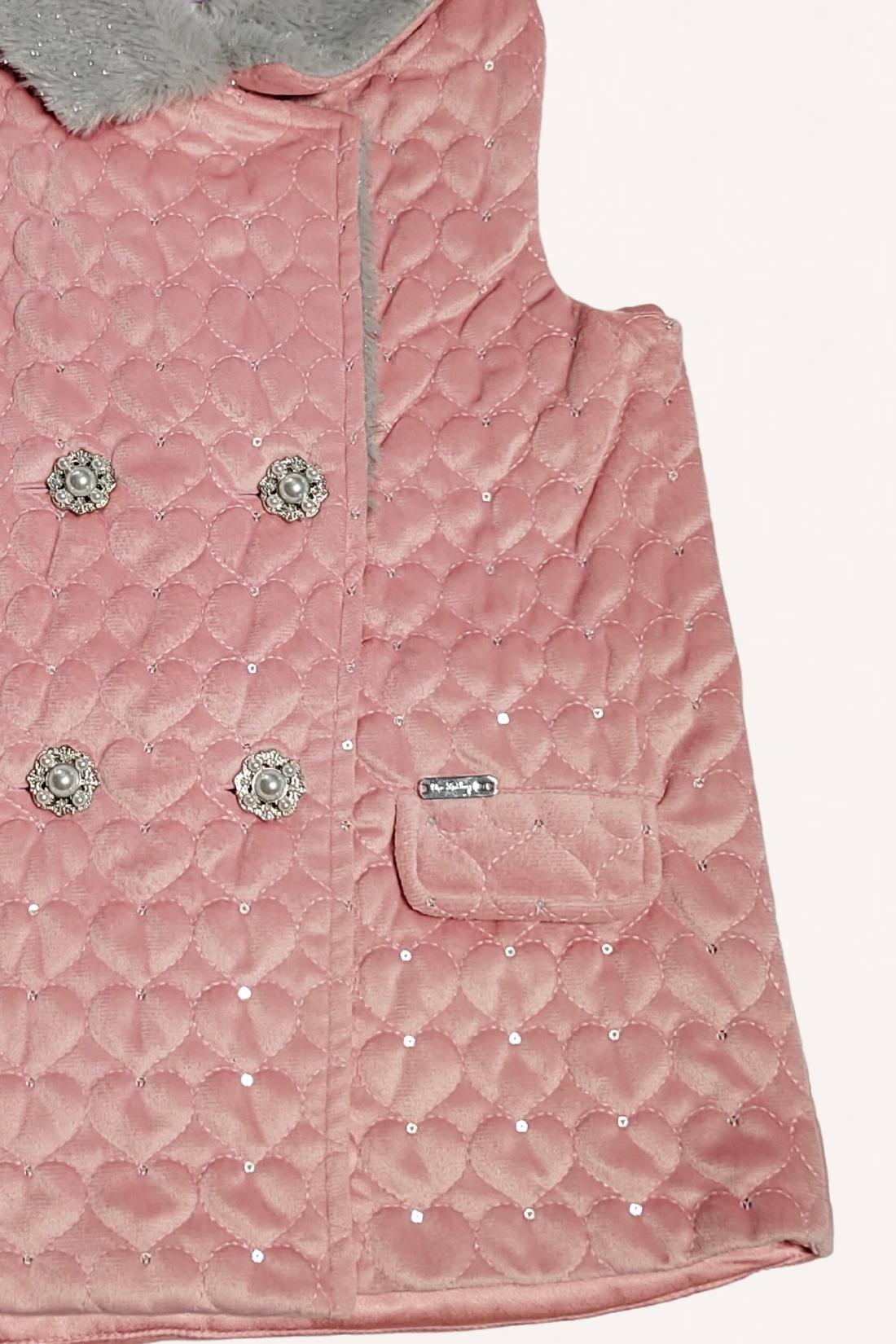 OneFriday Varsity Chic Pink Faux Fur Wonderland Coat for Girls