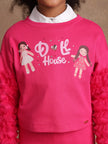 One Friday Girls Pink Doll House Themed Sweatshirt