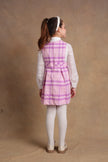 One Friday Kids Girls Pink & Lilac Checkered Dress