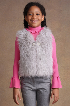 Kids fur cardigan best sale