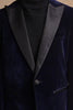 One Friday Kids Boys Navy Blue Velvet 2 Piece Suit Set