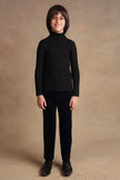 One Friday Kids Boys Black Solid Turtleneck Jumper