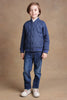 One Friday Kids Boys Navy Blue Quilted Stand Collared Jacket