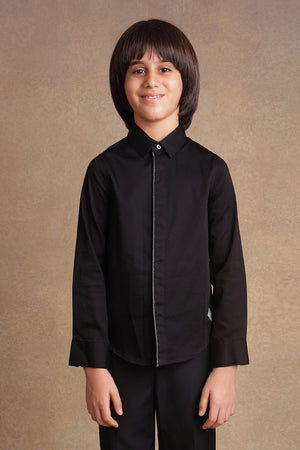 One Friday Kids Boys Black Party Shirt