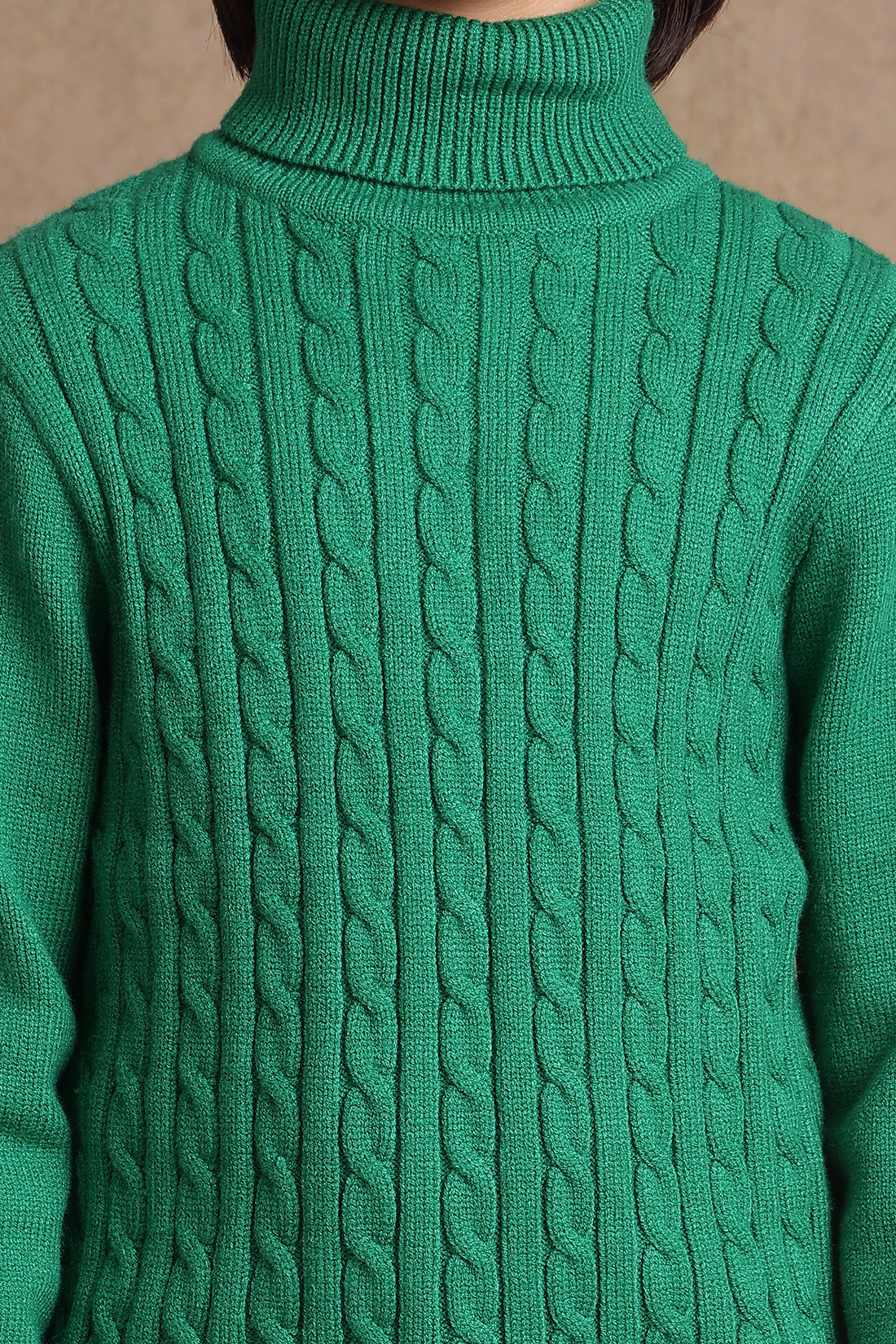 One Friday Kids Boys Green Solid Sweater