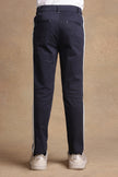 One Friday Boys Navy Blue Slim fit Cotton Casual Trouser