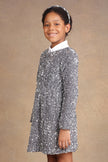 One Friday Kids Girls Grey Sequinned Party Dress