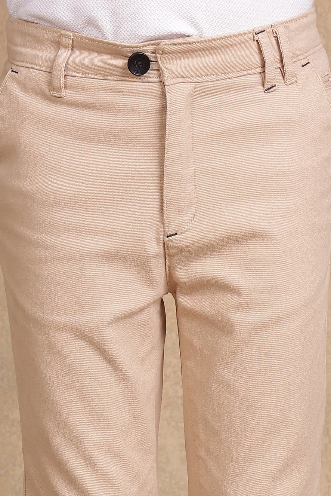 One Friday Boys Beige Slim fit Casual Trouser