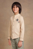 One Friday Kids Boys Beige Embroidered Shirt