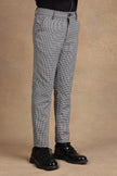 One Friday Kids Boys White & Black Checks Slim fit Trouser