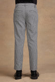 One Friday Kids Boys White & Black Checks Slim fit Trouser