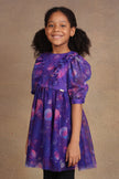 One Friday Kids Girls Purple Cosmic Theme Dress