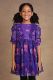 One Friday Kids Girls Purple Cosmic Theme Dress